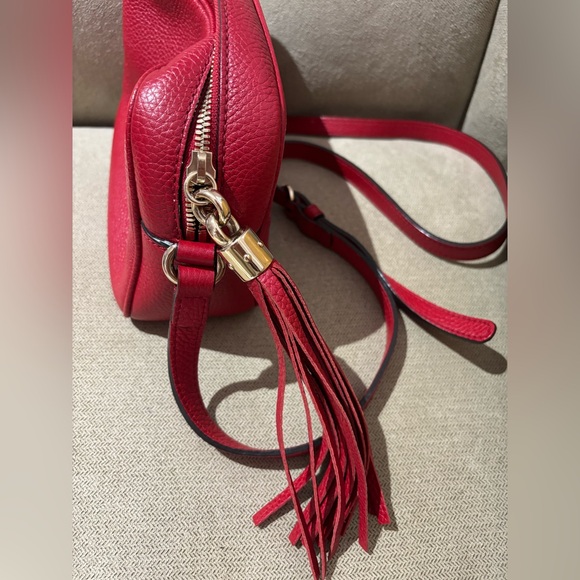 Gucci Soho Disco Red Leather Crossbody Bag - Picture 2 of 6